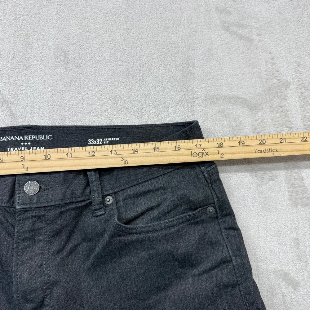 Banana‎ Republic Travel Jean Mens 33x32 Charcoal Gray Athletic Fit Stretch Denim
